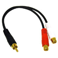 Stereo Y Adapter RCA (M)-2 RCA (F